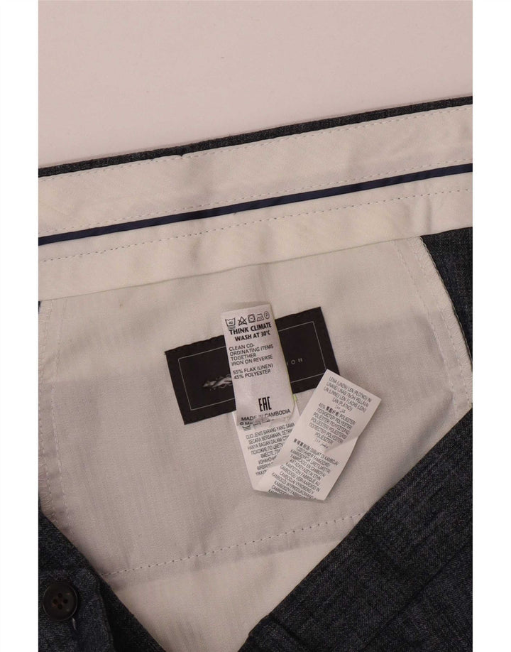 Marks & Spencer Straight Suit Bukser til mænd W42 L31 Grå hør