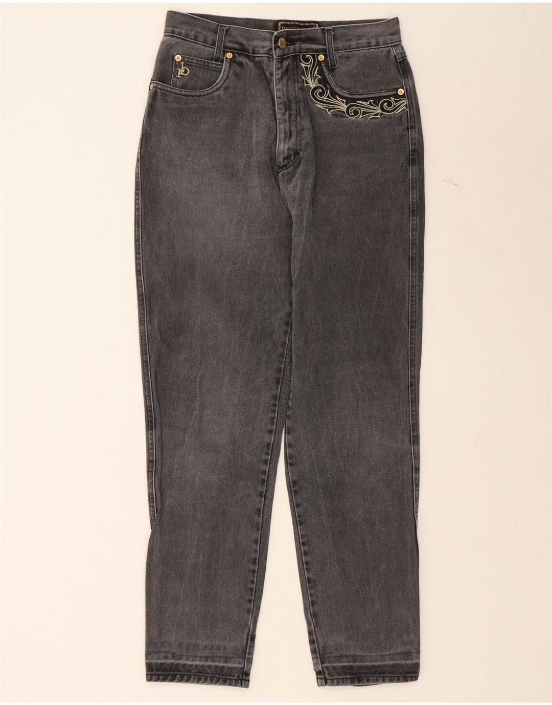 ROCCOBAROCCO Womens High Rise Tapered Jeans IT 46 Large W32 L30 Grey Vintage Roccobarocco and Second-Hand Roccobarocco from Messina Hembry 