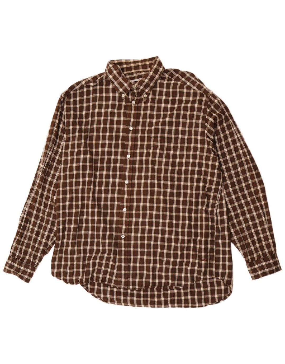 Fila Herre Flanelskjorte XL brun ternet bomuld
