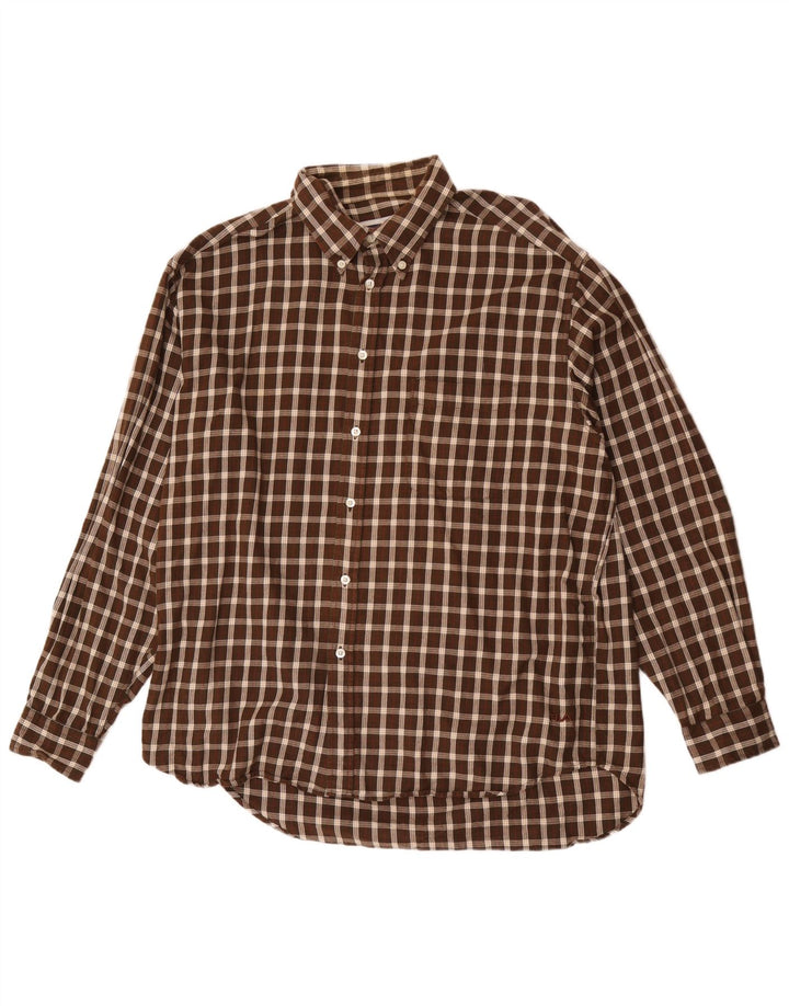Fila Herre Flanelskjorte XL brun ternet bomuld