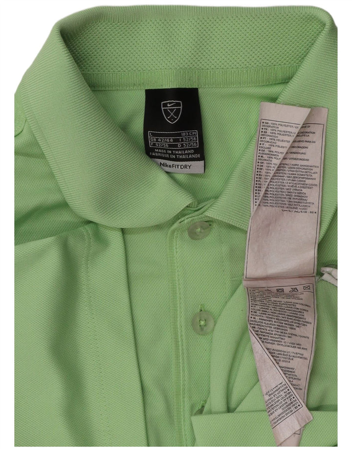 Nike Polo Shirt til mænd UK 42/44 Large Green Polyester