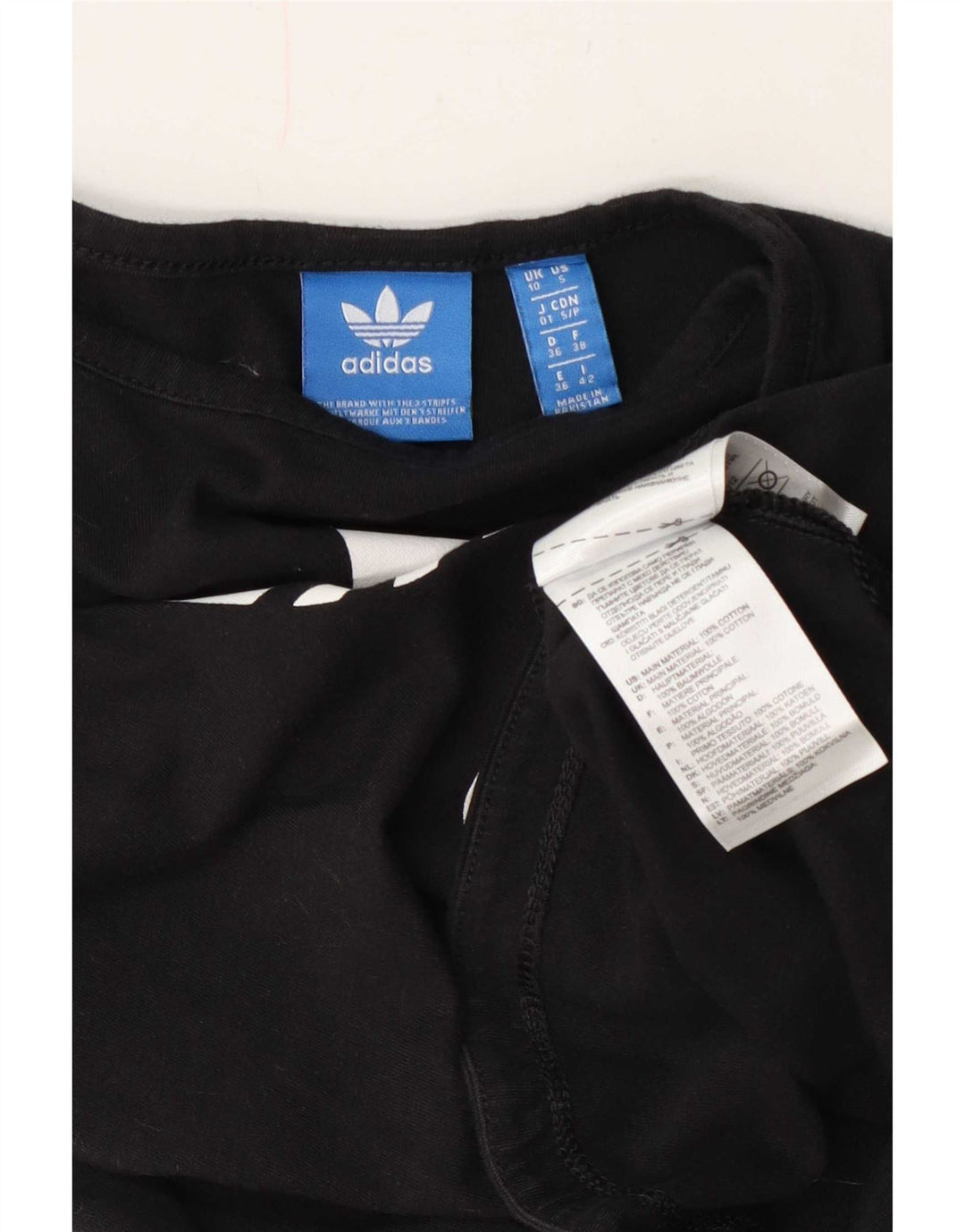 Adidas Dame Grafisk Vest Top UK 10 Small Black Bomuld