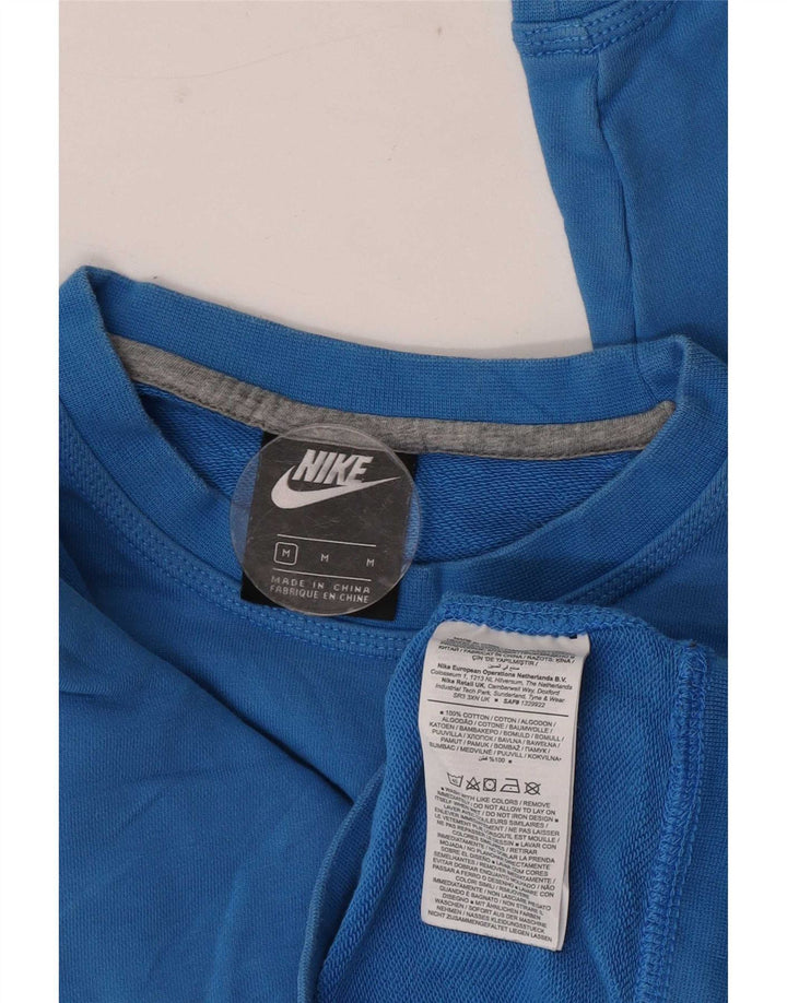 Nike Dame Sweatshirt Jumper UK 14 Medium Blue Bomuld