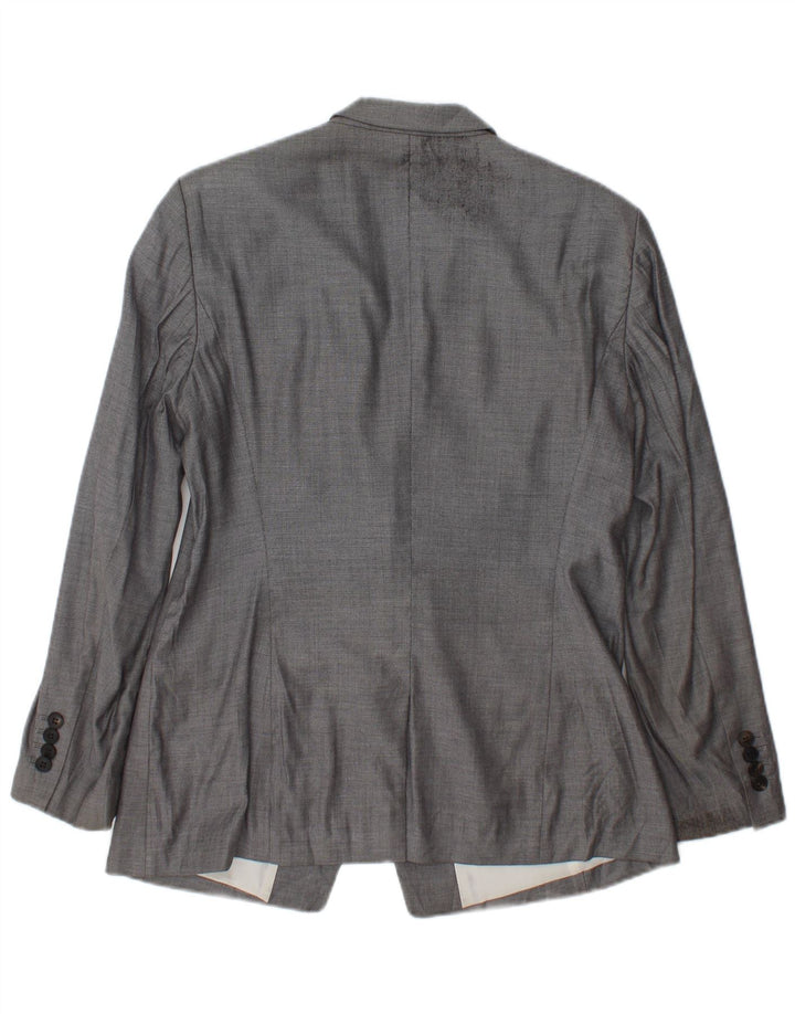 Hugo Boss Dame 2 Button Blazer Jacket UK 12 Medium Grey Uld