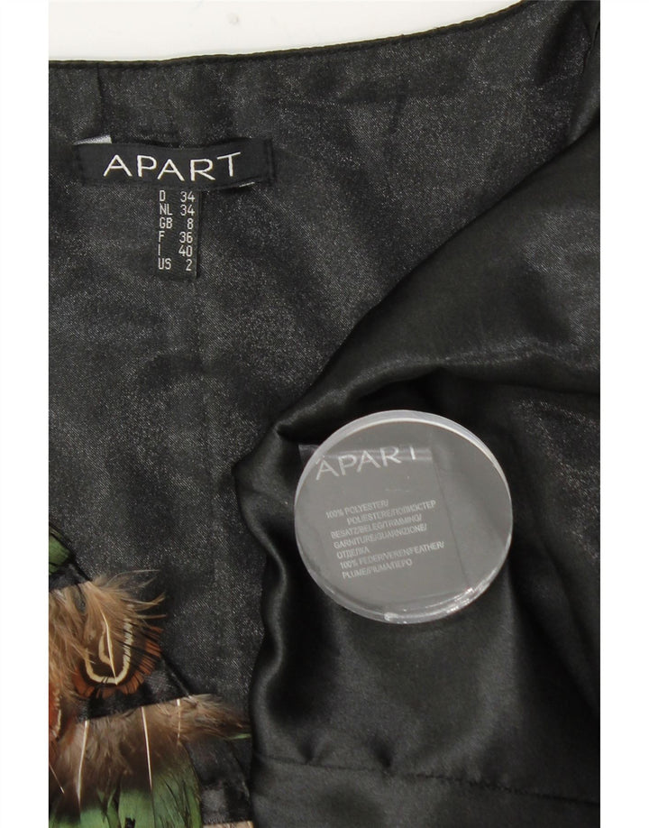 APART Damevest UK 8 Lille sortstribet polyester