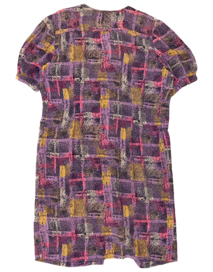 VINTAGE Womens Shift Dress UK 16 Stor flerfarvet tern