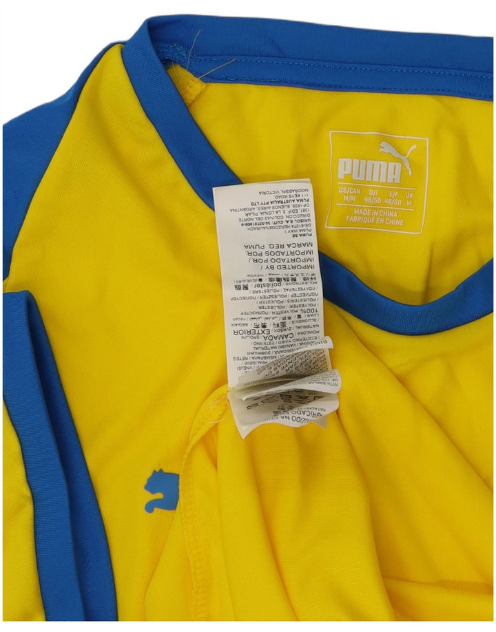 Puma Herre T-Shirt Top Medium Gul Colourblock Polyester