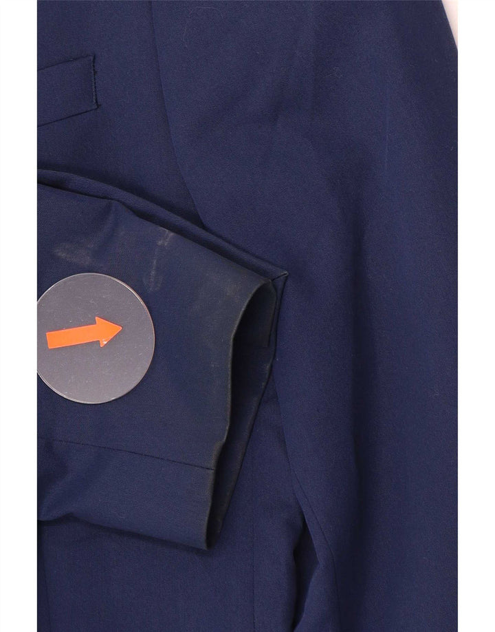 Zara Blazerjakke til mænd med 2 knapper EU 48 Medium Navy Blue Polyester