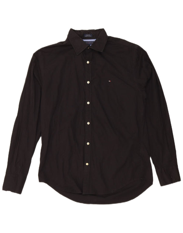 Tommy Hilfiger Herre Custom Fit skjorte medium sort bomuld