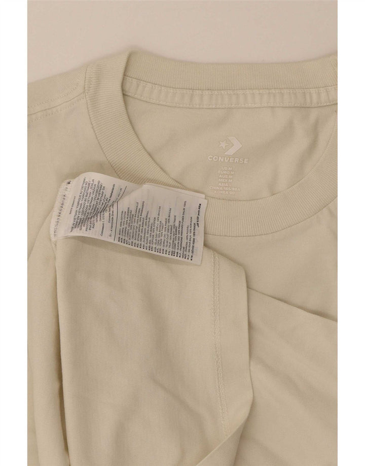 Converse T-Shirt Top UK 12 Medium Beige Bomuld
