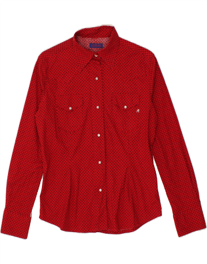 REPLAY Womens Shirt UK 14 Large Red Spotted Cotton Vintage Replay and Second-Hand Replay from Messina Hembry 