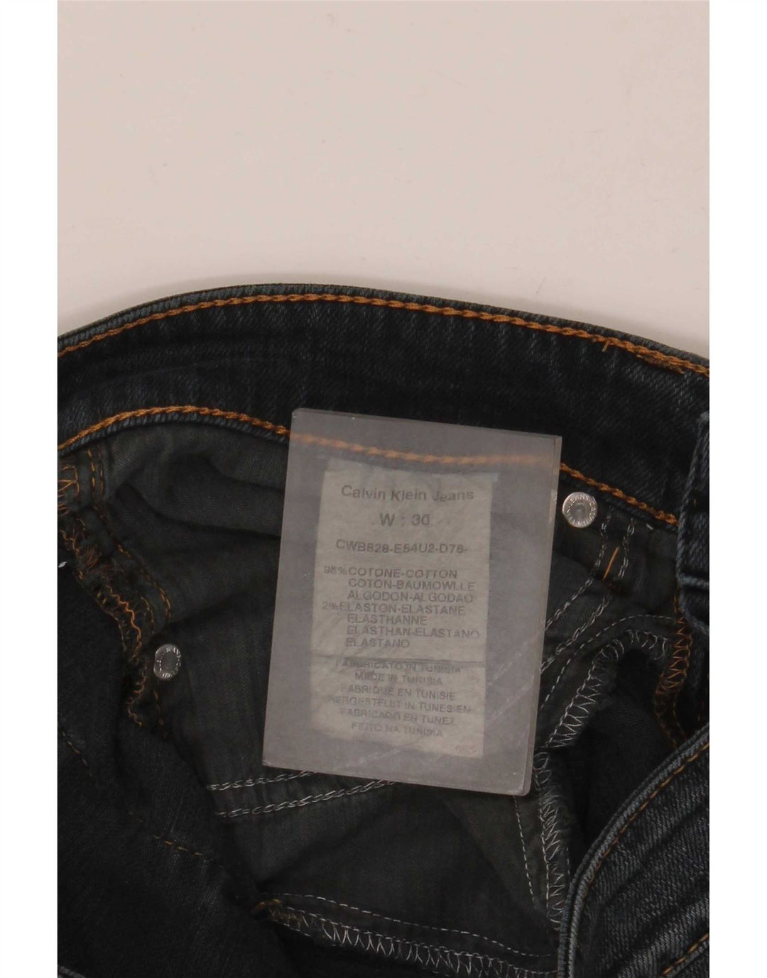 Calvin Klein Dame Straight Jeans W30 L26 Marineblå Bomuld