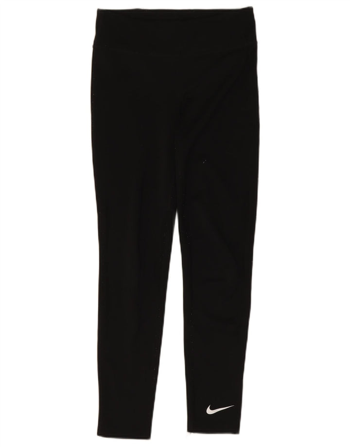 Nike Dame Dri Fit Leggings UK 14 Large Black Polyester