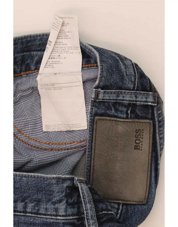 Hugo Boss Straight Jeans til mænd W32 L34 Blå Bomuld
