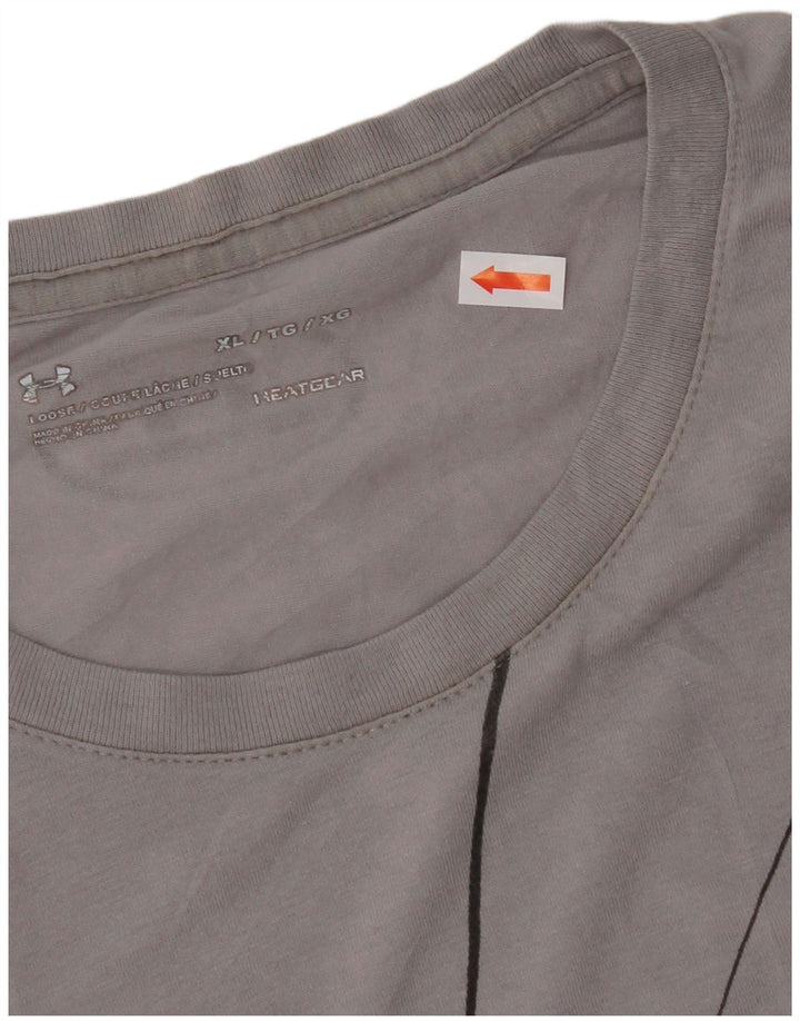 UNDER ARMOUR Herre Heat Gear Grafisk T-Shirt Top XL Grå