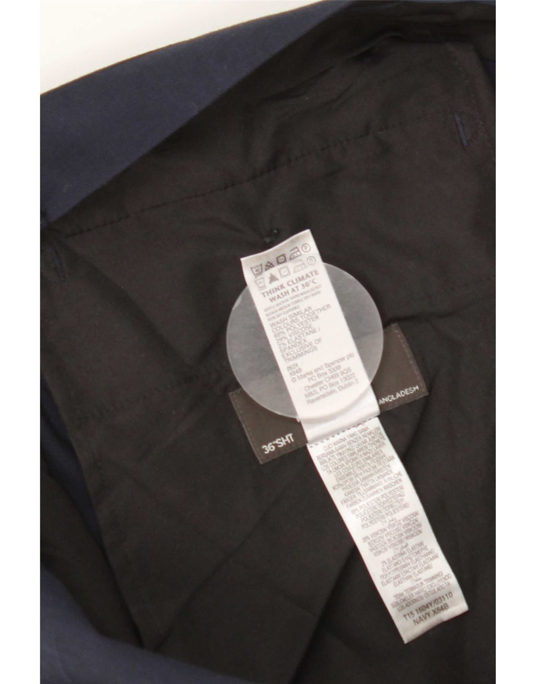 Marks & Spencer Damebukser med normal pasform W36 L29 Marineblå