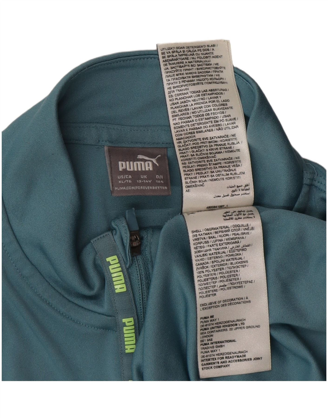 Puma Boys Zip Neck Pullover Træningsdragt Top 13-14 år Blå Polyester