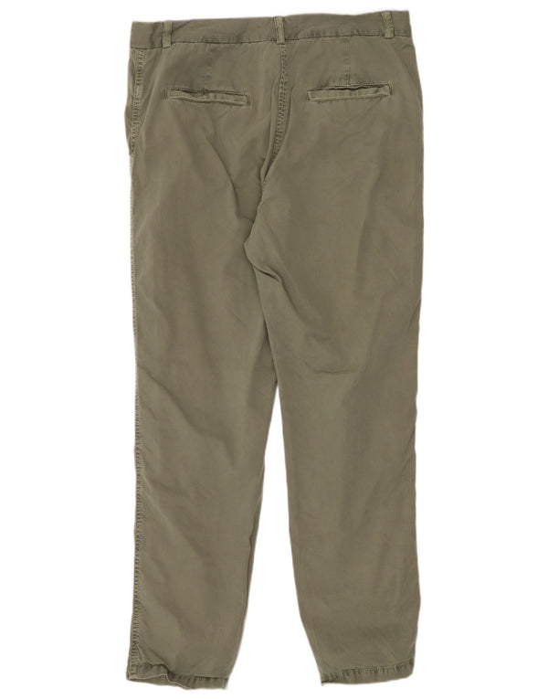 Marks & Spencer Womens Straight Chino Trousers UK 12 Medium W30 L28 Khaki