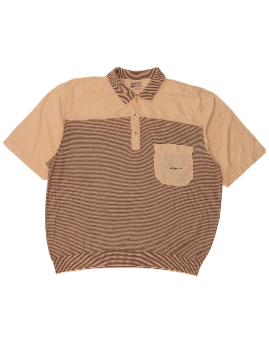 Donny & Max herre poloshirt XL brun stribet bomuld
