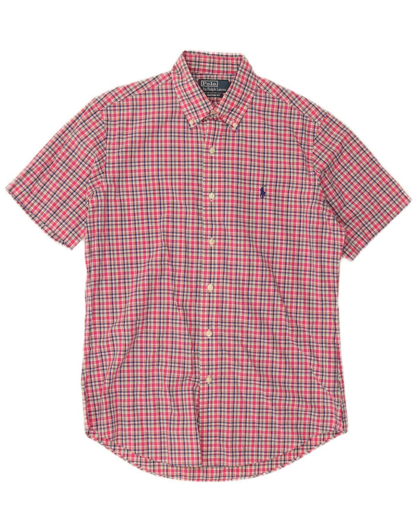 Polo Ralph Lauren Herre kortærmet Custom Fit skjorte Medium Pink Plaid