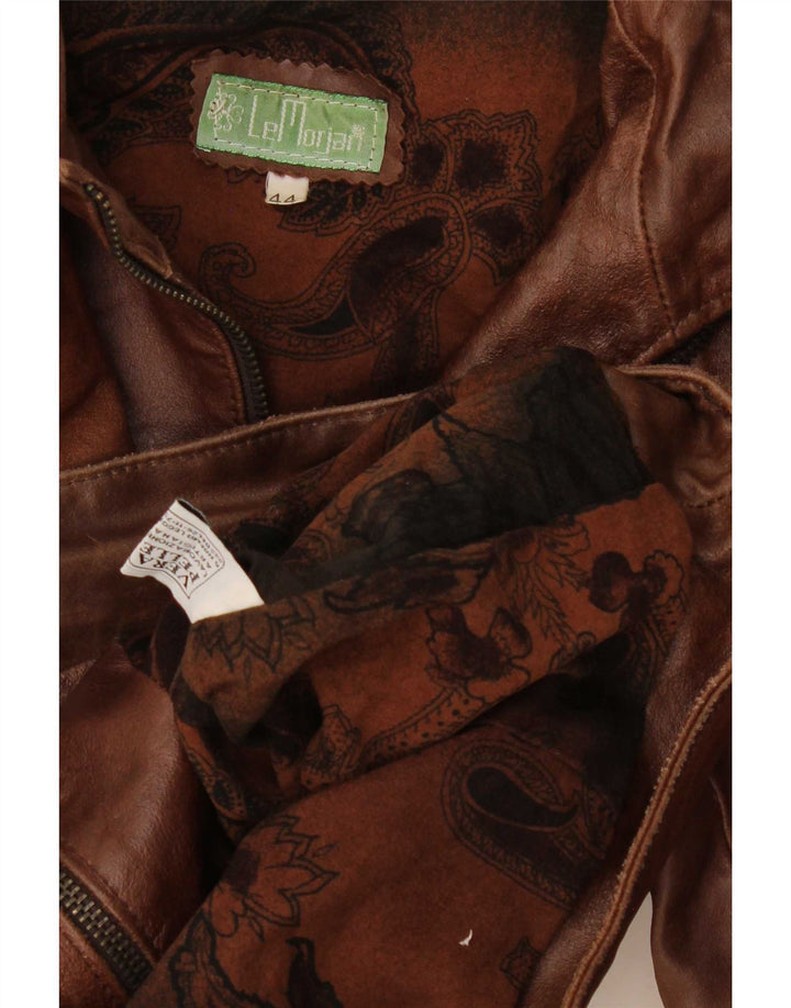 Vintage dame læder racerjakke IT 44 Medium Brun