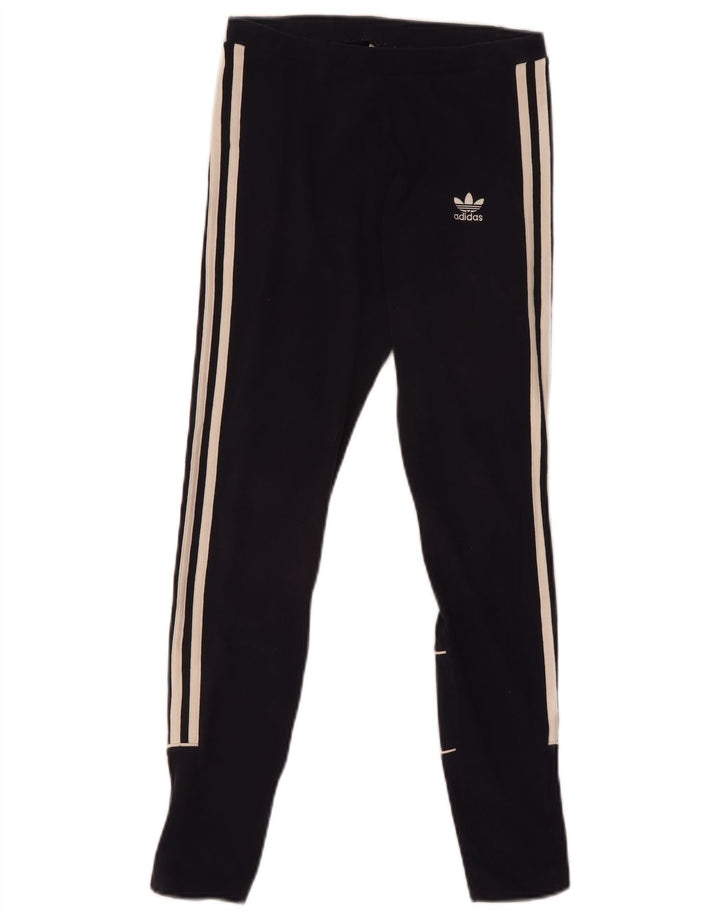Adidas Dame Leggings UK 8 Small Navy Blue Bomuld