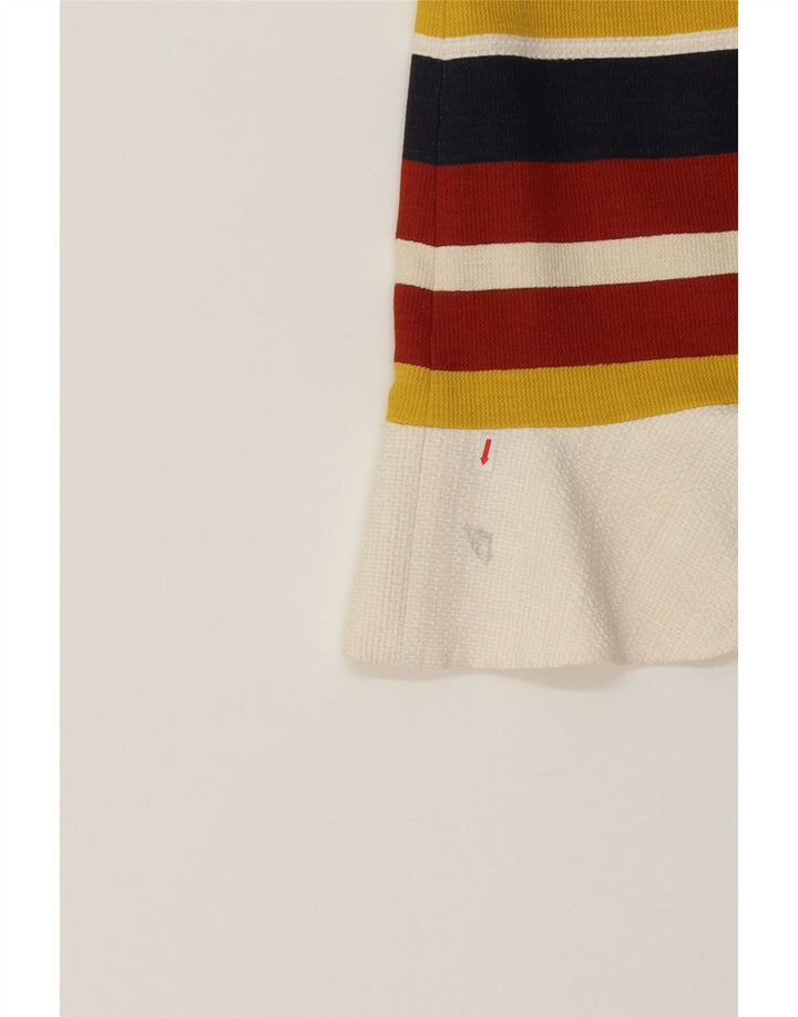 KAREN MILLEN Womens Basic Dress UK 12 Medium White Striped Cotton Vintage Karen Millen and Second-Hand Karen Millen from Messina Hembry 