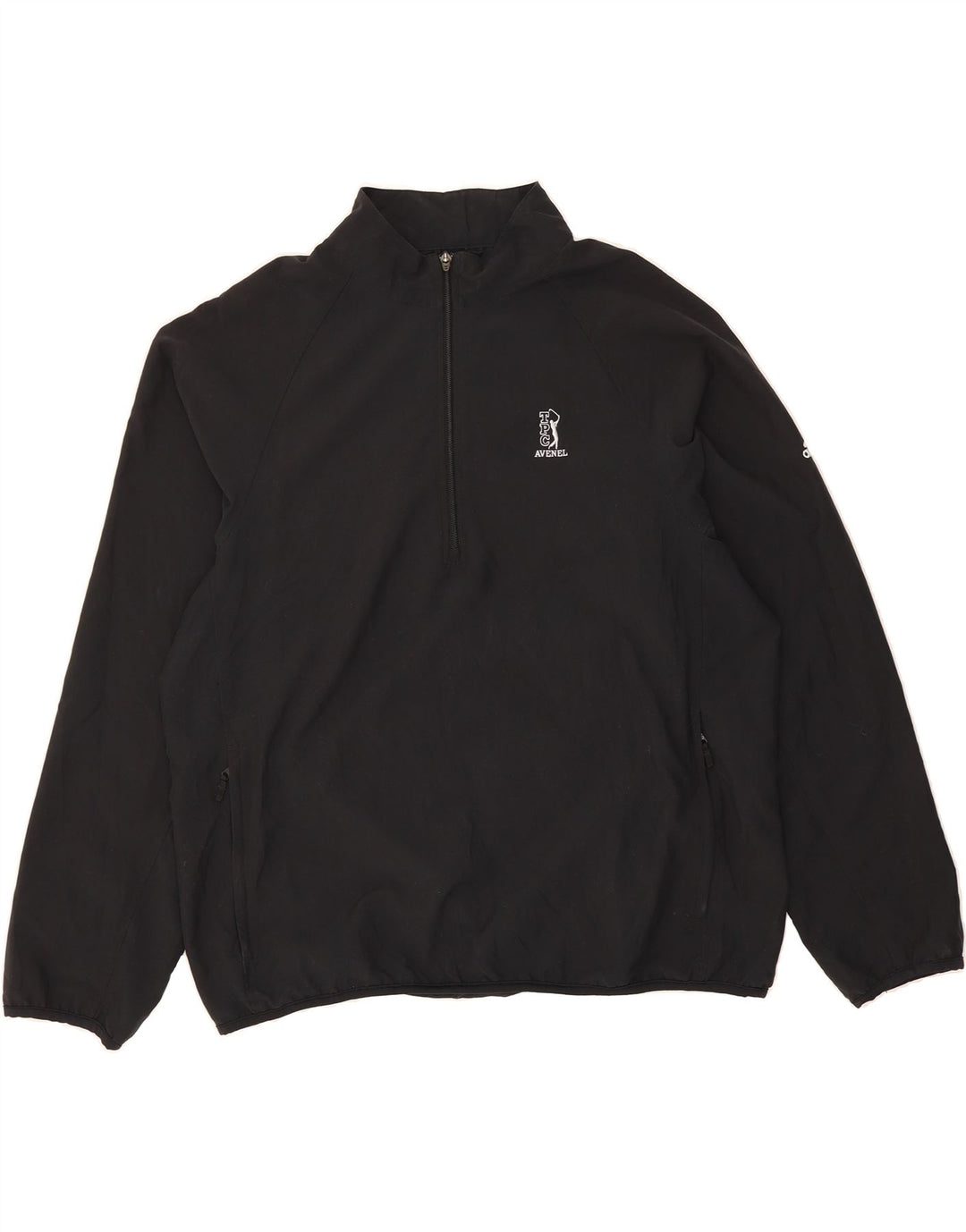 ADIDAS Mens Zip Neck Tracksuit Top Jacket Large Black Polyester Vintage Adidas and Second-Hand Adidas from Messina Hembry 