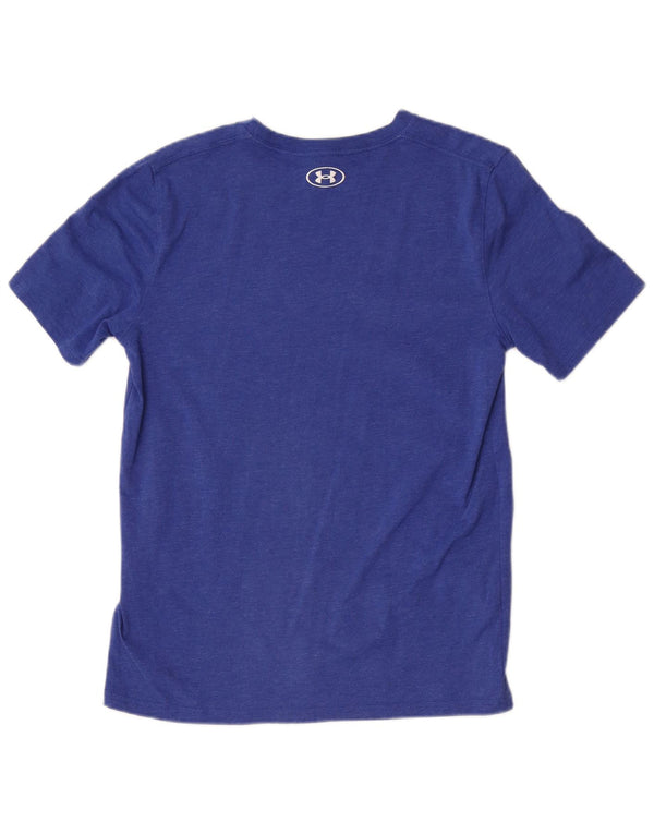 Under Armour Boys T-Shirt Top 13-14 år XL Blå Flecked Bomuld
