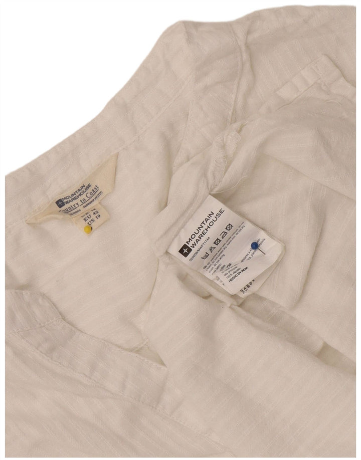 Mountain Warehouse Dame 3/4 ærmet tunikatop UK 14 Stor hvid bomuld
