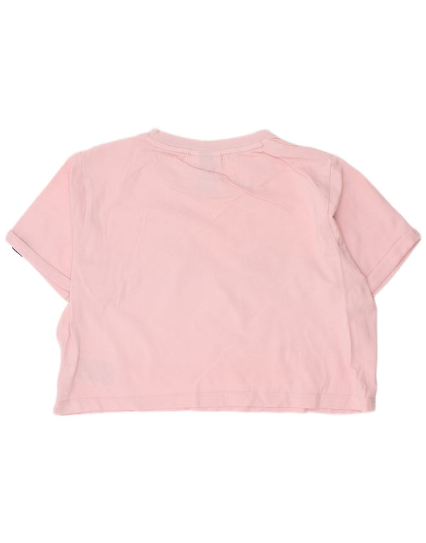 Ellesse Girls Crop Grafisk T-Shirt Top 10-11 År Pink Bomuld