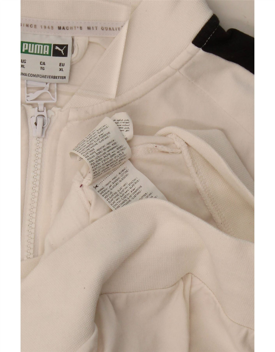 PUMA Mens Tracksuit Top Jacket XL White Colourblock Cotton
