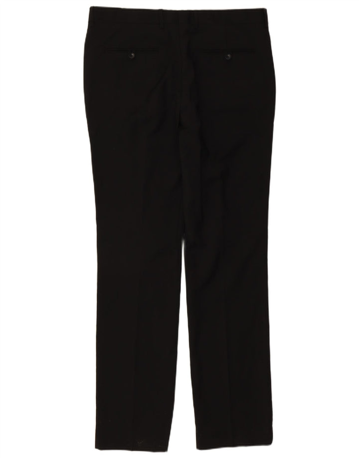 Zara Herre Slim Suit Bukser EU 44 Large W34 L34 Sort Polyester