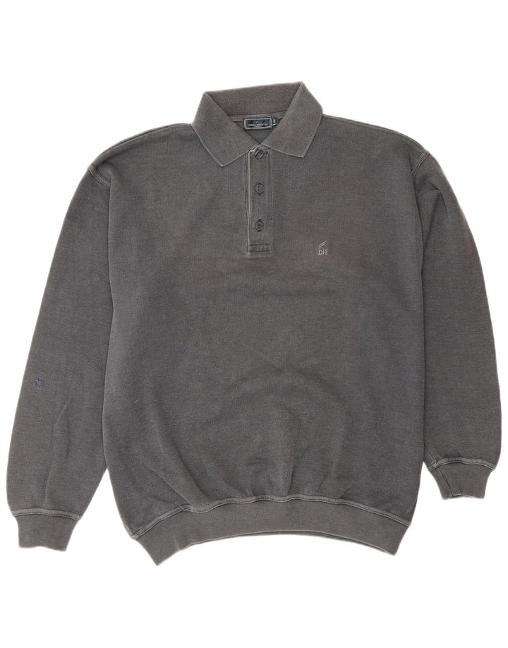Daniel Hechter Herre Polo Neck Jumper Sweater IT 50 Medium Grå Bomuld