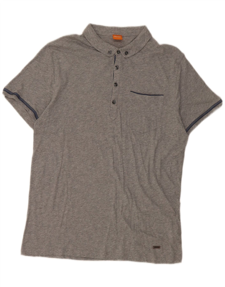 Hugo Boss Herre poloshirt Stor grå bomuld