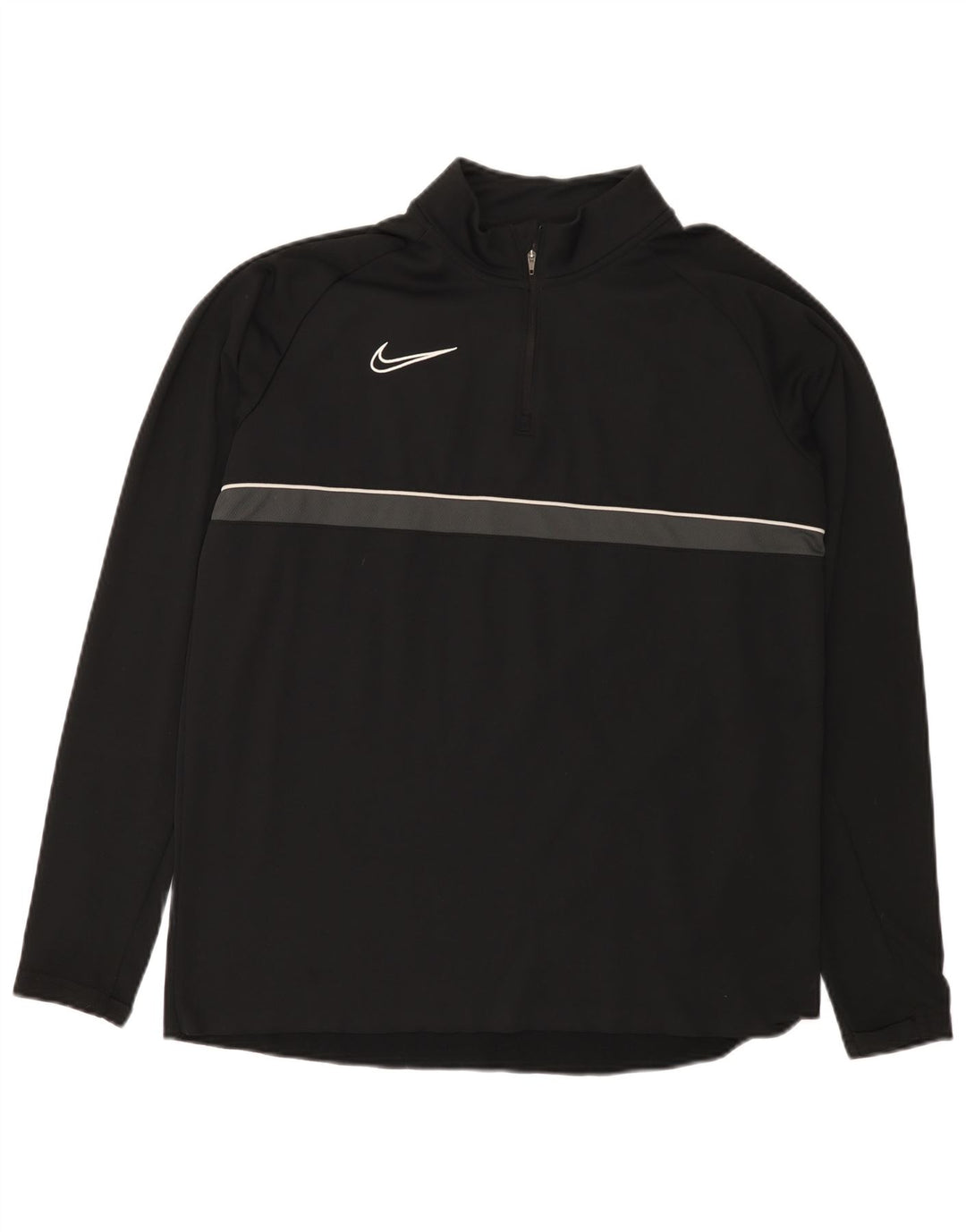 Nike Herre Dri Fit Pullover med lynlås-hals Træningsdragt Top Stor Sort Colourblock