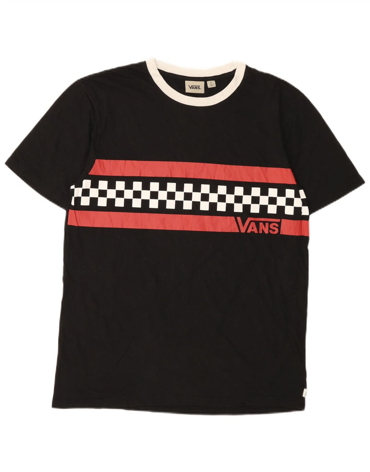 Vans Herre Grafisk T-Shirt Top Stor Sort Geometrisk Bomuld