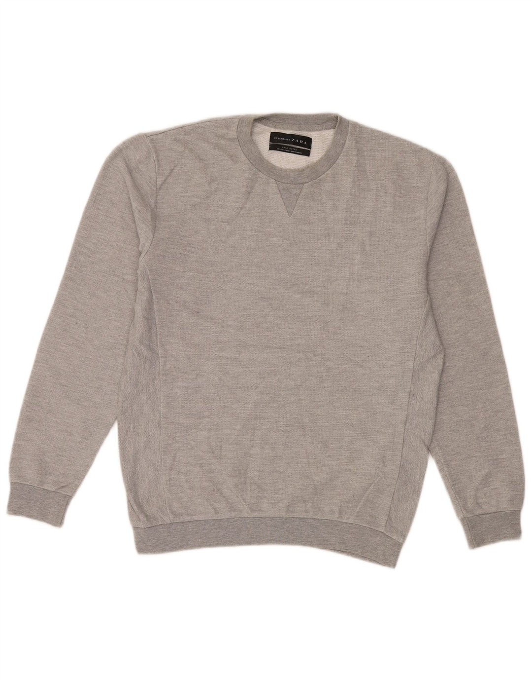 Zara Herre Sweatshirt Jumper Stor Grå Bomuld