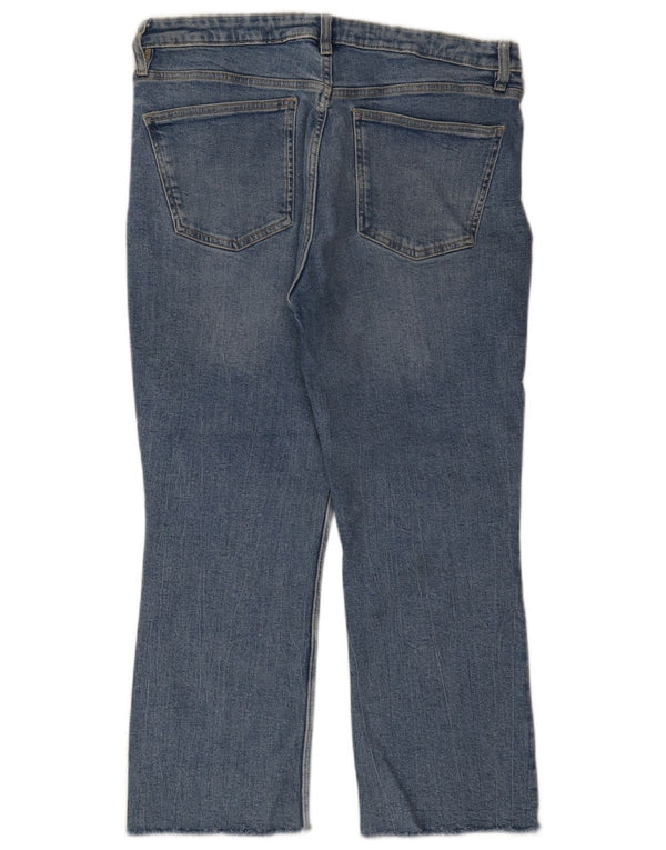 Zara Dame Cropped Jeans EU 44 XL W34 L25 Blå Bomuld