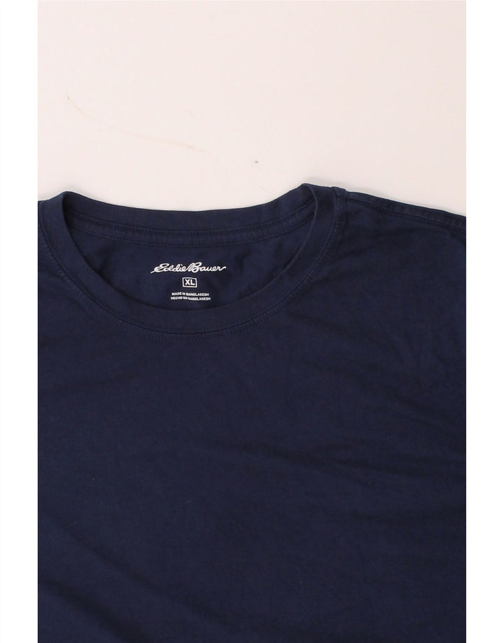 EDDIE BAUER Mens T-Shirt Top XL Navy Blue Polyester Vintage Eddie Bauer and Second-Hand Eddie Bauer from Messina Hembry 
