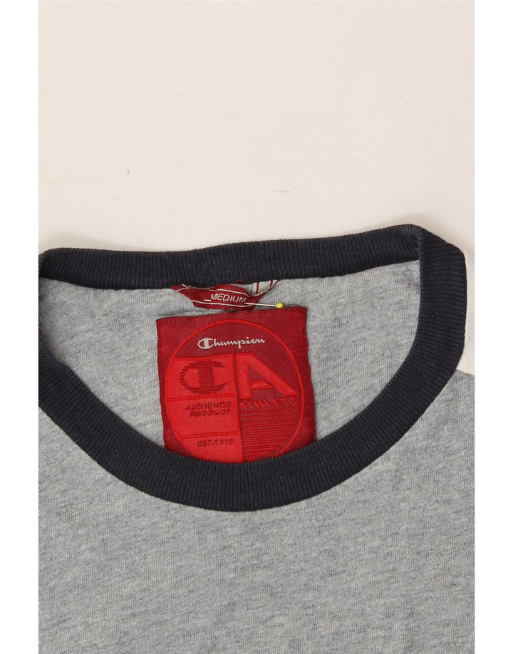 CHAMPION Mens T-Shirt Top Medium Grey Colourblock Cotton Vintage Champion and Second-Hand Champion from Messina Hembry 