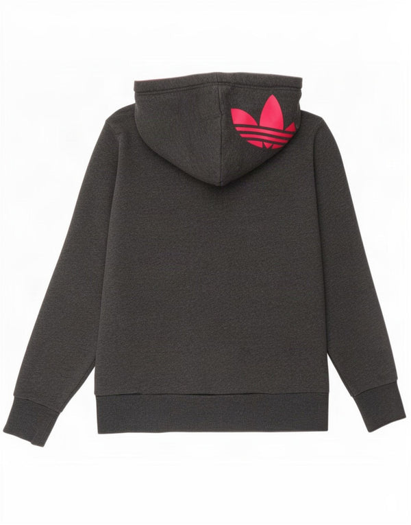 Adidas Graphic Hoodie Jumper UK 12 Medium Grey Bomuld