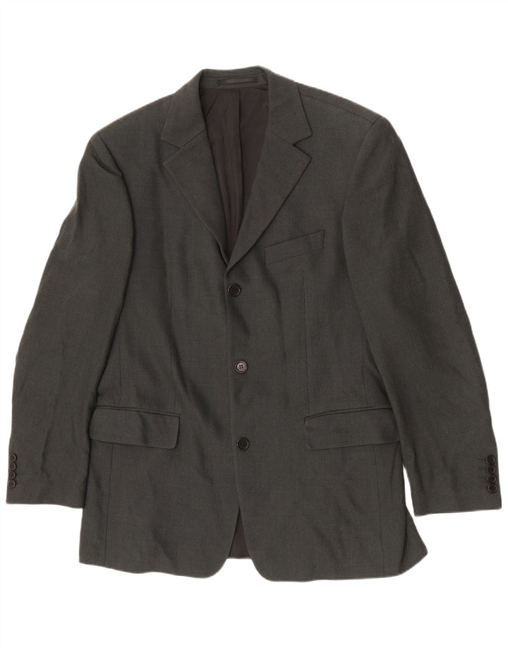 Hugo Boss Herre 3-knaps blazerjakke EU 50 Large Grå Uld