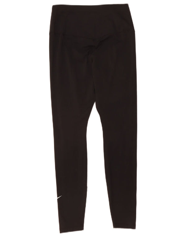 Nike Dame Dri Fit Leggings UK 12 Medium Sort Polyester