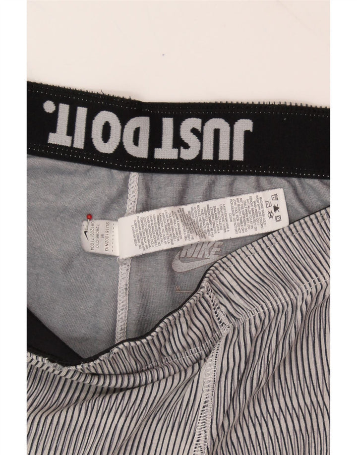 NIKE Womens Leggings UK 12 Medium  Grey Striped Cotton Vintage Nike and Second-Hand Nike from Messina Hembry 