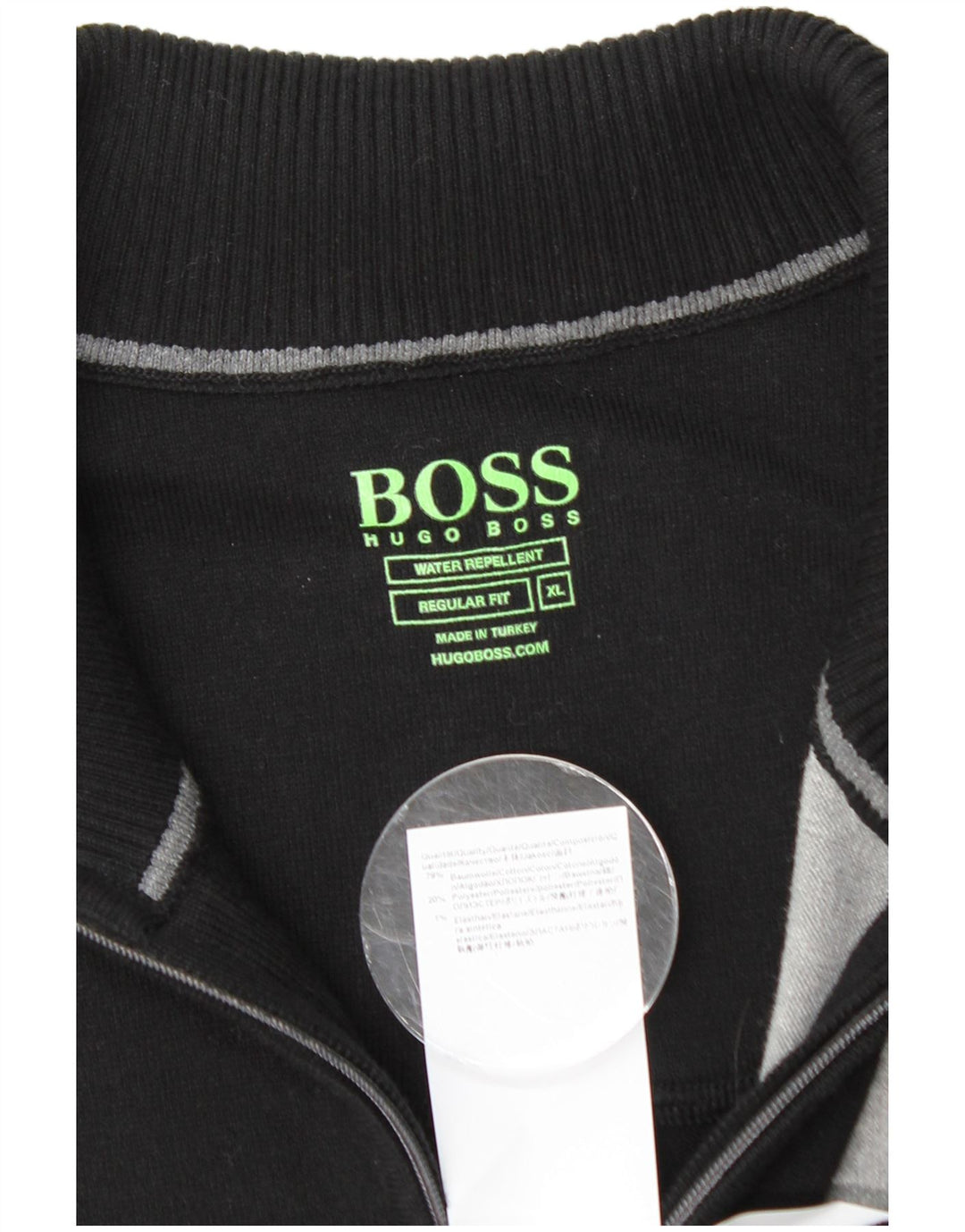 HUGO BOSS Herre Regular Fit Zip Neck sweater XL Sort Colourblock