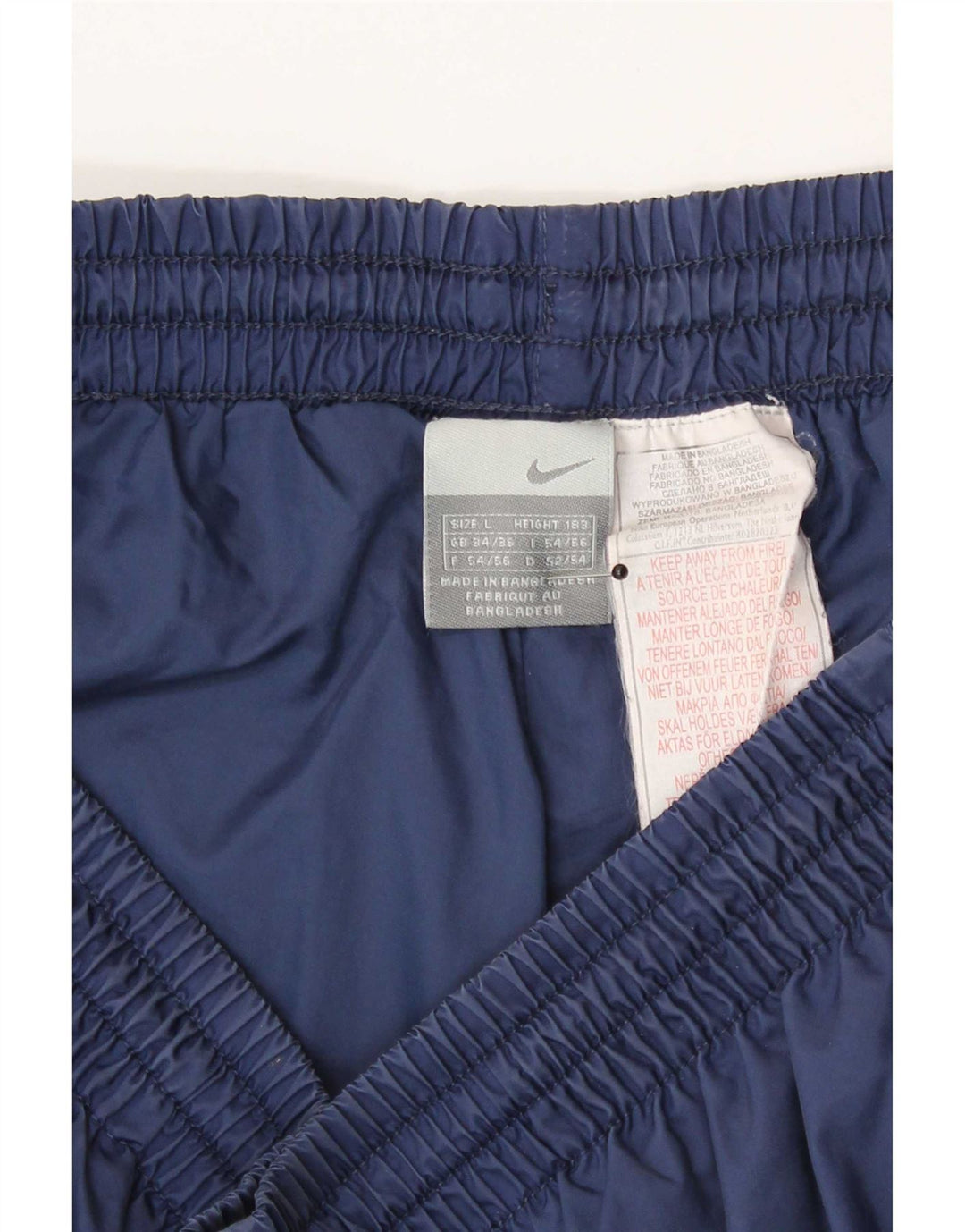 Nike Herre Bermuda Sport Shorts Large Navy Blue Colourblock Nylon