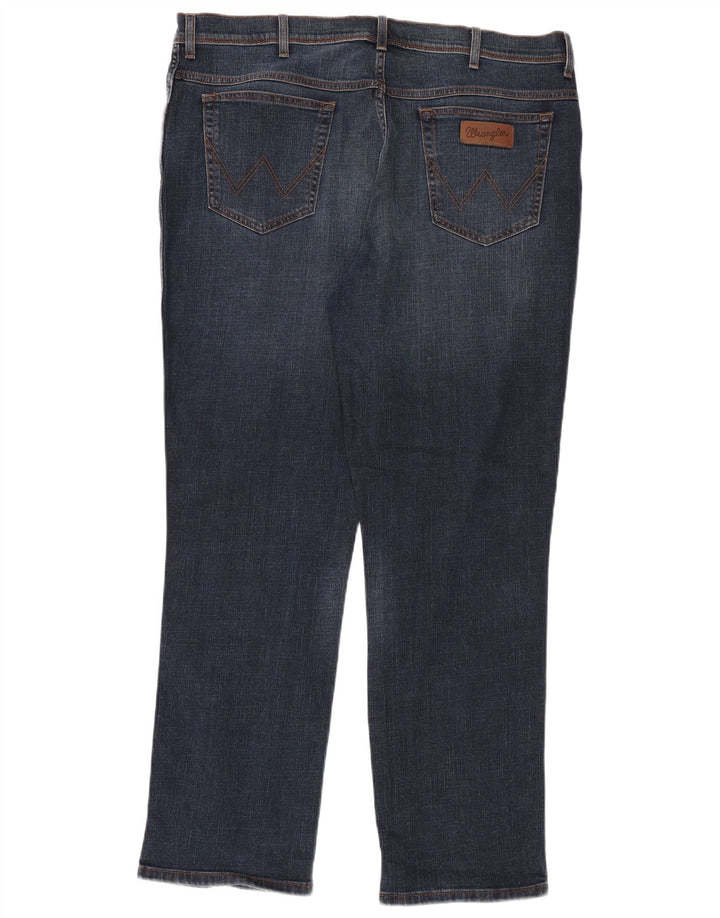 Wrangler Straight Jeans til mænd W42 L32 Marineblå Bomuld