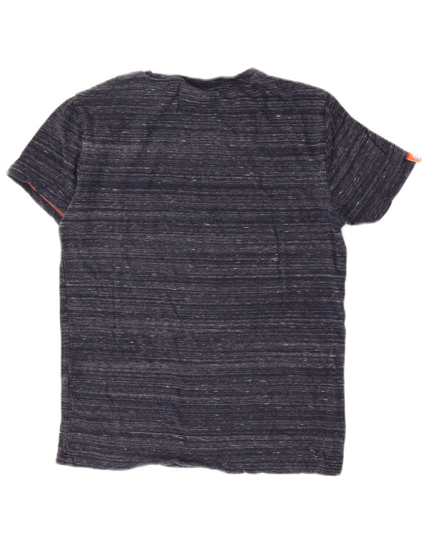 Superdry T-shirt top til mænd XS Blå flækket bomuld