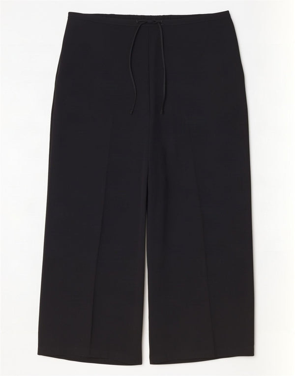 Zara kvinders brede ben Casual bukser UK 18 XL W40 L27 sort polyester